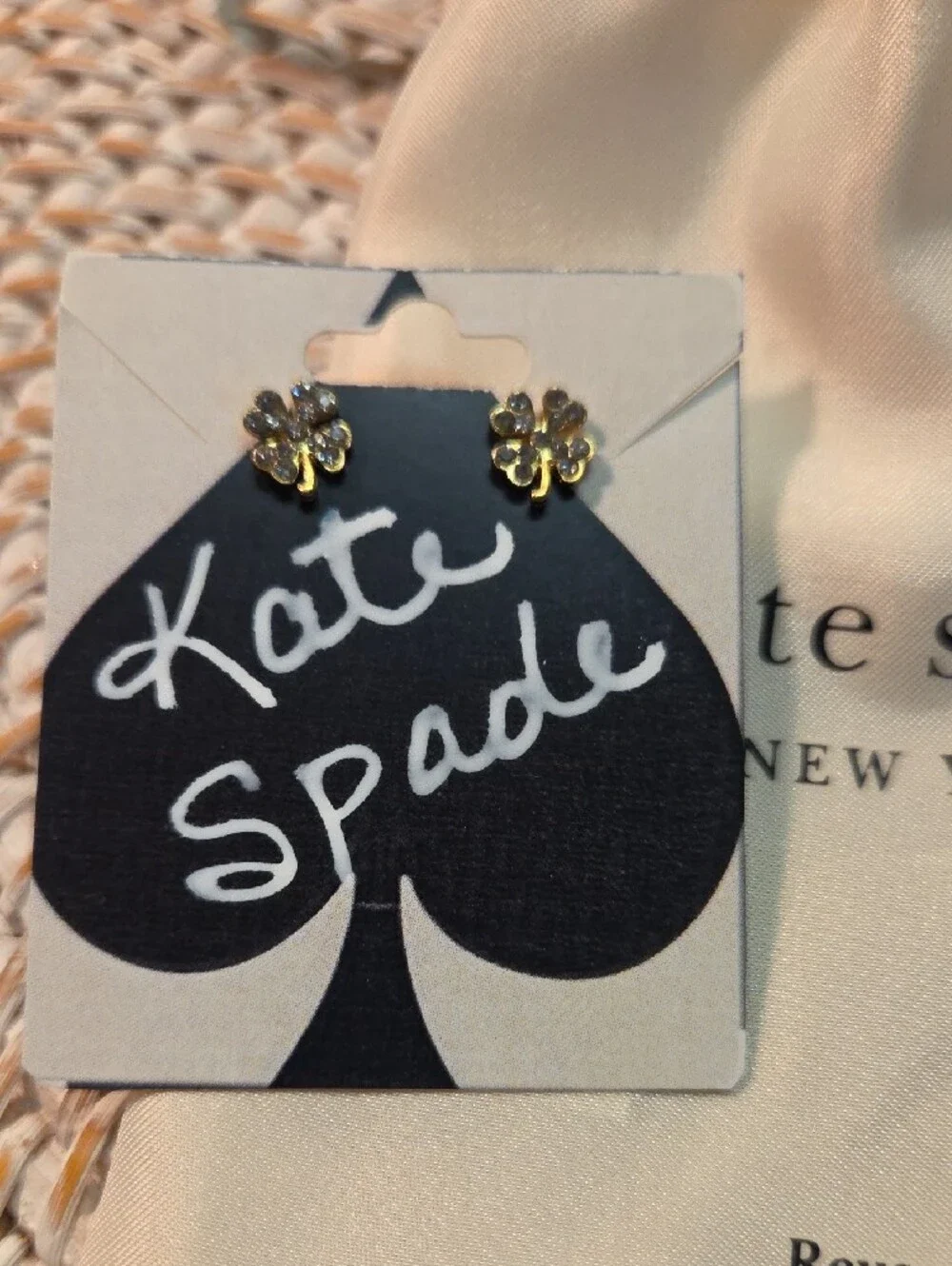 kate spade Gold Tone 4 leaf clover Stud Earrings -